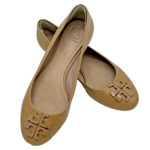 Tory Burch Camel Logo Flats
